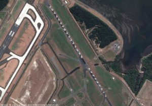 Short-term storage on a runway at Brisbane Airport